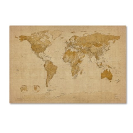Trademark Fine Art Michael Tompsett 'Antique World Map' Canvas Art, 22x32 MT0001-C2232GG